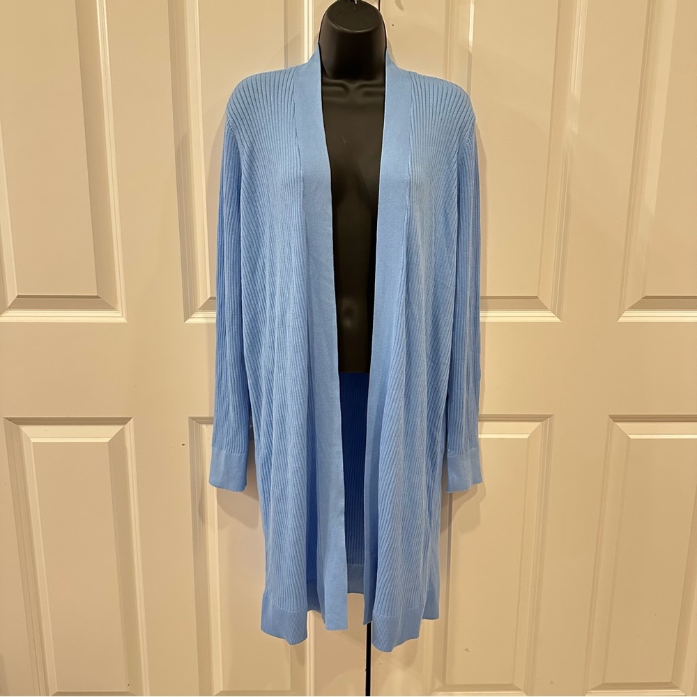 Loft Light Blue Open Front Cardigan Women Size XL